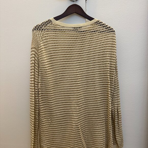 COS Cream Lightweight Crewneck Open-Knit Sweater - Picture 3 of 4